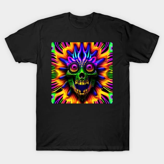 Retro SciFi Monsters: Trippy Horror 219 T-Shirt by Benito Del Ray